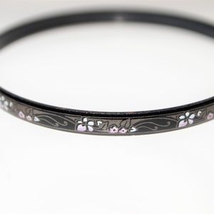 Signed Michaela Frey Enamel Pink Flowers Design